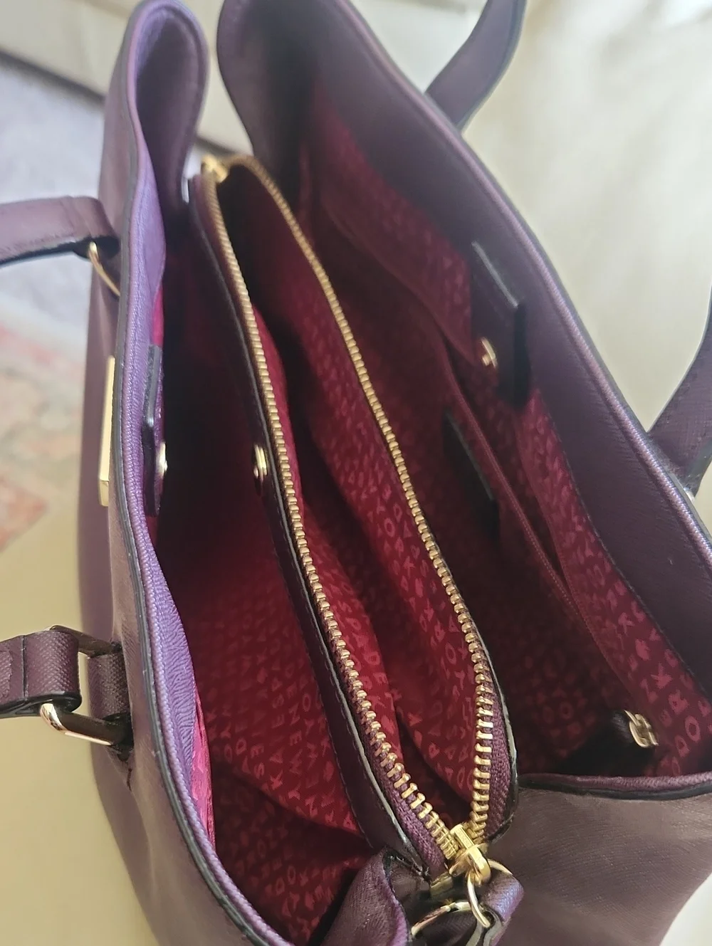 Kate Spade Laurel Way Evangelie Burgundy Deep Plum Satchel Purse